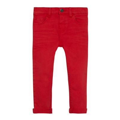 Boys' red super skinny denim trousers